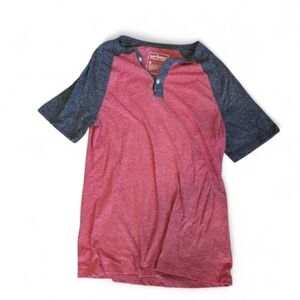 🎈 Red and Blue Mens Raglan Long Shirt Sz M